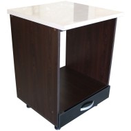 Corp pentru cuptor incorporabil cu sertar Zebra, wenge/Negru lucios, cu blat Travertin, 60 x 85 x 60 cm Corp pentru cuptor incorporabil cu sertar Zebra, wenge/Negru lucios, cu blat Travertin, 60 x 85 x 60 cm